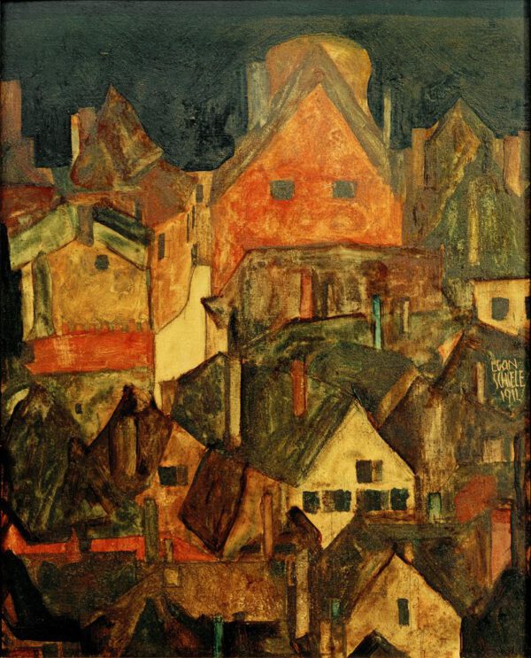 Egon Schiele "Krumau bei Nacht" 29 x 37 cm