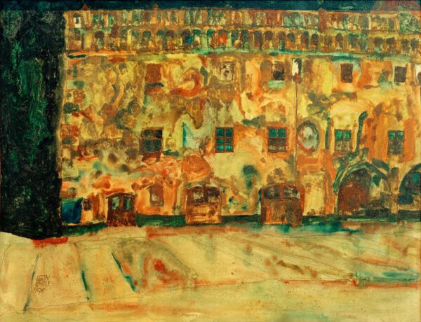 Egon Schiele "Das Krumauer Rathaus 2" 37 x 29 cm
