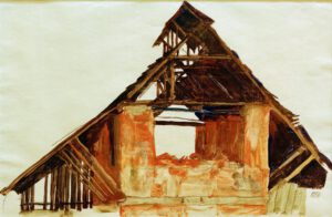 Egon Schiele "Alter Giebel" 49 x 32 cm