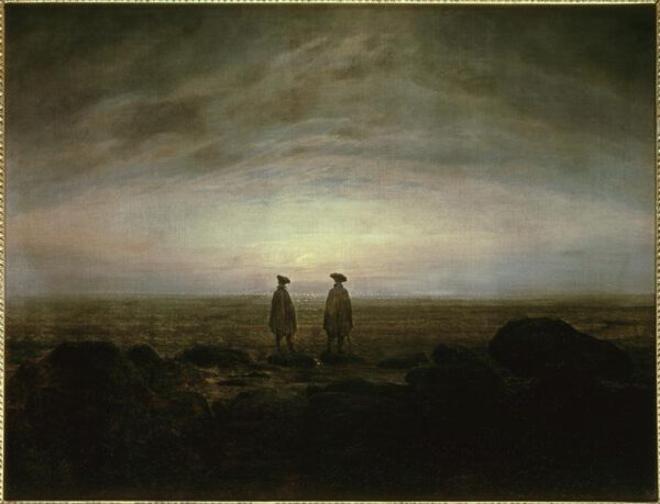 Caspar David Friedrich "Zwei Männer am Meer bei Mondaufgang"  66 x 51 cm