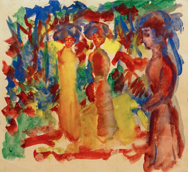 August Macke "Frauen beim Spaziergang" 25 x 23 cm