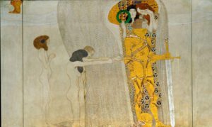 Gustav Klimt "Beethovenfries – Sehnsucht nach Glück (Ausschnitt)" 1378 x 216 cm