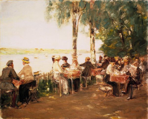 Max Liebermann "Gartenlokal am Wasser" 89 x 71 cm