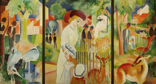 August Macke "Triptychon: Großer Zoologischer Garten" 101 x 130 cm