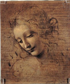 Leonardo da Vinci "Frauenkopf" 21 x 28 cm