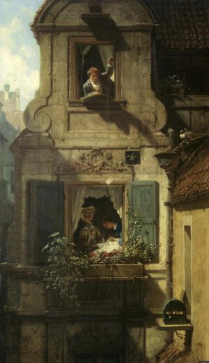 Spitzweg Carl "Der abgefangene Liebesbrief" 32 x 54 cm