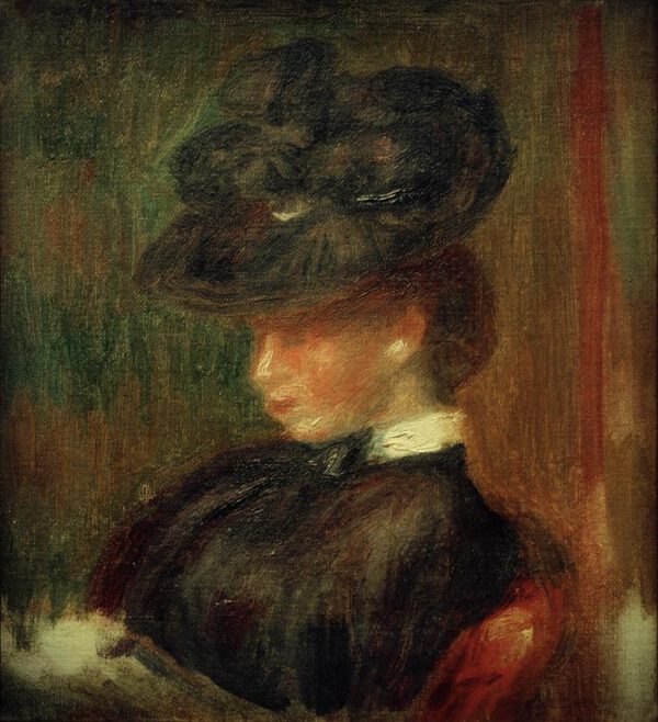 Auguste Renoir "Dame mit Hut" 14 x 16 cm