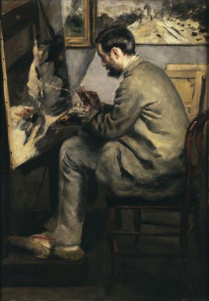 Auguste Renoir "Frederic Bazille malt Le heron aux ailes deployees" 73 x 105 cm