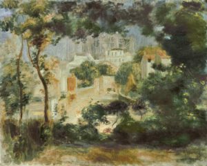 Auguste Renoir "Landschaft mit Ausblick auf Sacre Cöur Paris" 41 x 32 cm