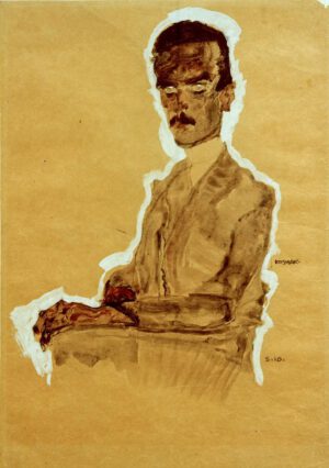 Egon Schiele "Bildnis Eduard Kosmack sitzend" 31 x 43 cm