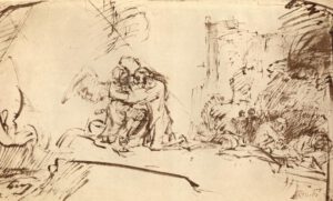 Rembrandt “Christus am Ölberg von einem Engel getröstet“ 30.1 x 18.4 cm