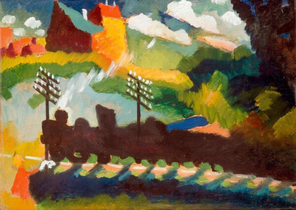 Wassily Kandinsky "Murnau Eisenbahn Und Schloß" 49 x 36 cm