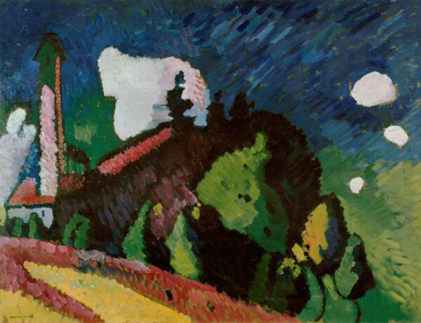 Wassily Kandinsky "Landschaft Mit Turm" 100 x 75 cm