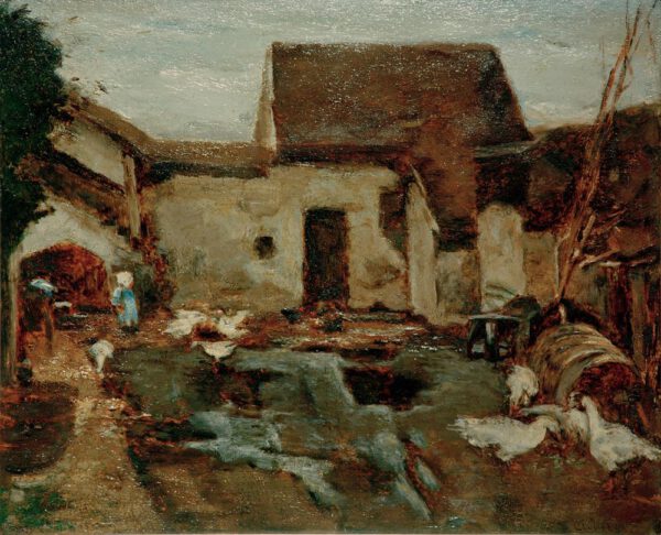 Max Liebermann "Bauernhof in Barbizon – Studie" 46 x 38 cm