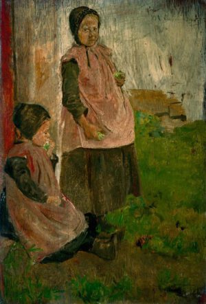 Max Liebermann "Zwei Apfel essende Mädchen" 26 x 38 cm