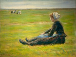 Max Liebermann "Ziegenhirtin in den Dünen" 74 x 56 cm