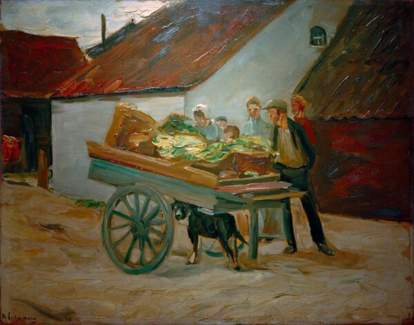 Max Liebermann "Gemüsekarren – Hundekarren" 69 x 55 cm