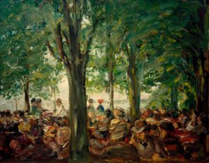 Max Liebermann "Gartenlokal an der Havel unter Bäumen (‘Schildhorn’)" 49 x 39 cm