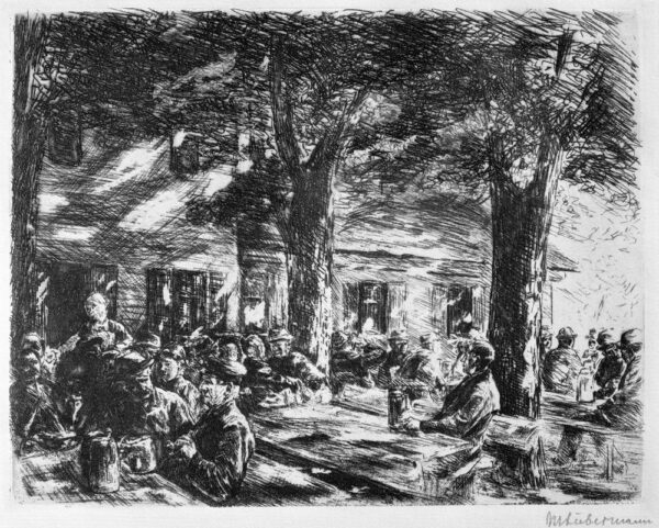 Max Liebermann "Kellergarten in Rosenheim" 23 x 18 cm