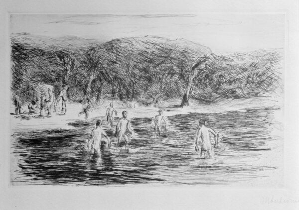 Max Liebermann "Badende Knaben" 28 x 18 cm