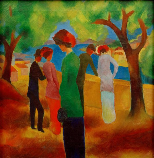 August Macke "Dame in grüner Jacke" 43 x 44 cm