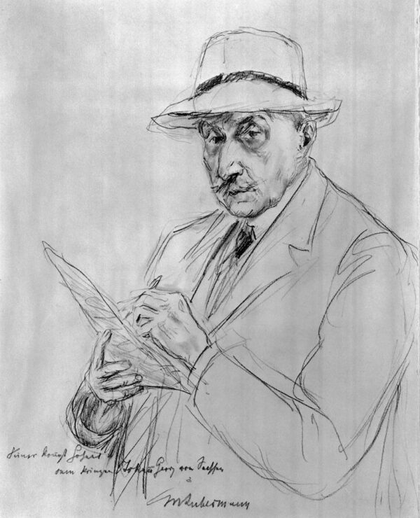 Max Liebermann "Selbstbildnis mit Panamahut" 25 x 31 cm