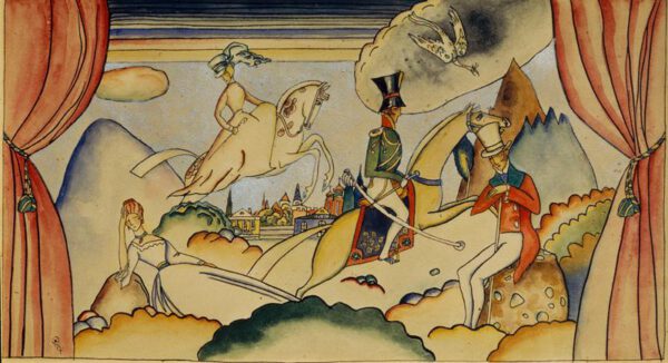 Wassily Kandinsky "Szene Mit Einem Offizier" 41 x 32 cm