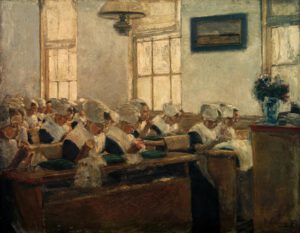 Max Liebermann "Nähschule im Amsterdamer Waisenhaus" 81 x 65 cm