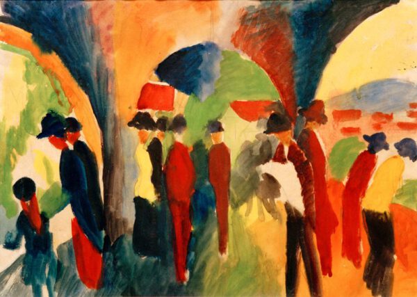 August Macke "Spaziergänger" 49 x 35 cm