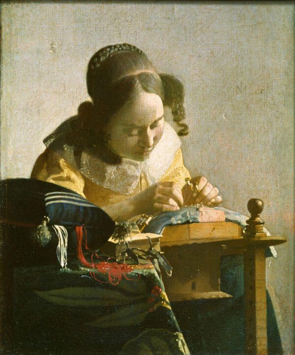 Jan Vermeer "Die Spitzenklöpplerin" 21 x 24 cm