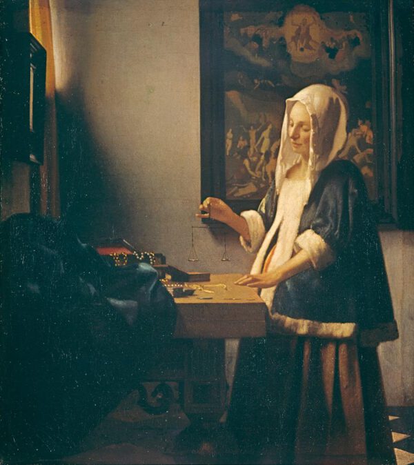 Jan Vermeer "Die Perlenwägerin" 36 x 40 cm