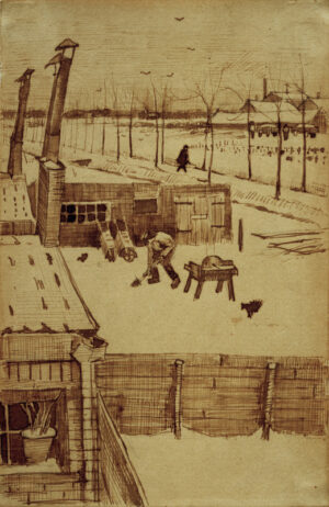 Vincent van Gogh “Blick aus dem Atelier des Kuenstlers in Den Haag” 19,7 x 12,5 cm