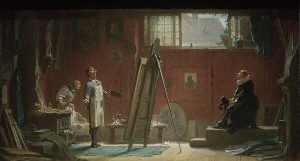 Spitzweg Carl "Der Porträtmaler" 40 x 22 cm