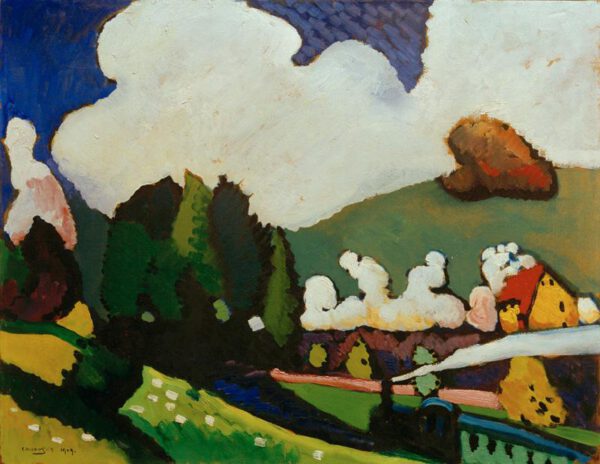 Wassily Kandinsky "Landschaft Bei Murnau Mit Lokomotive" 65 x 50 cm