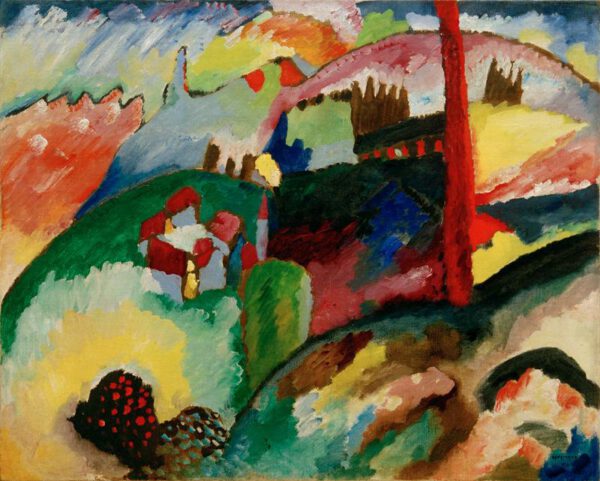 Wassily Kandinsky "Landschaft Mit Fabrikschornstein" 82 x 66 cm