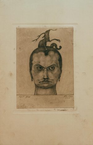Paul Klee "Drohendes Haupt" 15 x 20 cm
