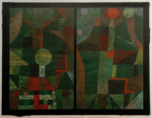 Paul Klee "Landschaft in grün mit roten Qualitäten" 35 x 27 cm