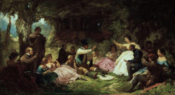 Spitzweg Carl "Das Picknick" 49 x 27 cm