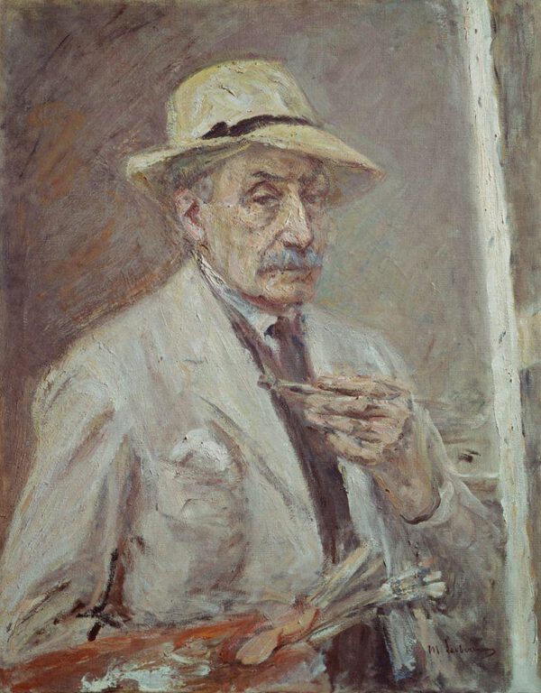 Max Liebermann "Selbstbildnis mit Malkittel und Hut" 74 x 92 cm