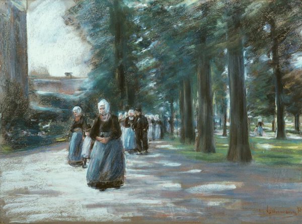 Max Liebermann "Kirchgang in Laren" 78 x 56 cm
