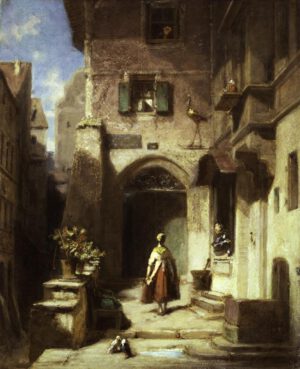 Spitzweg Carl "Bei der Storchenapotheke" 22 x 27 cm