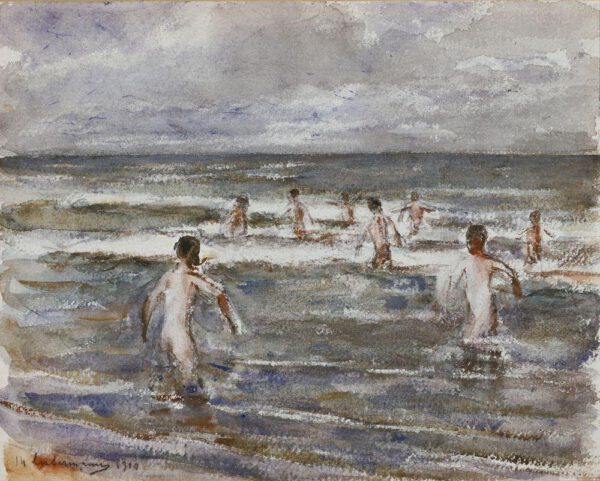 Max Liebermann "Badende Knaben" 36 x 30 cm