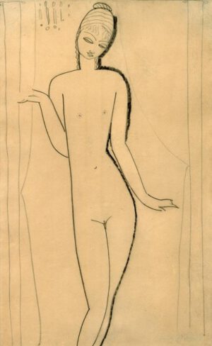 Amedeo Modigliani "Nacktes junges Mädchen – Karyatide" 26 x 43 cm