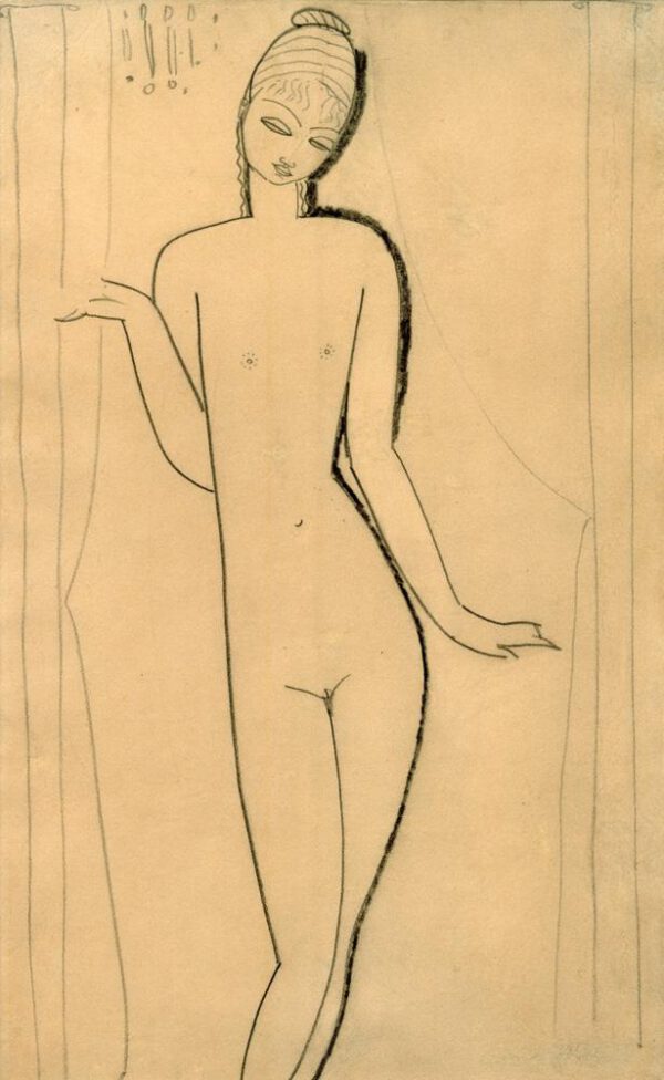 Amedeo Modigliani "Nacktes junges Mädchen – Karyatide" 26 x 43 cm