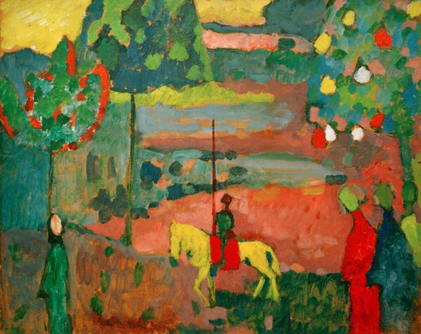 Wassily Kandinsky "Lanzenreitern Landschaft" 81 x 63 cm