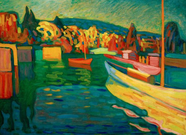 Wassily Kandinsky "Herbstlandschaft Mit Booten" 96 x 71 cm