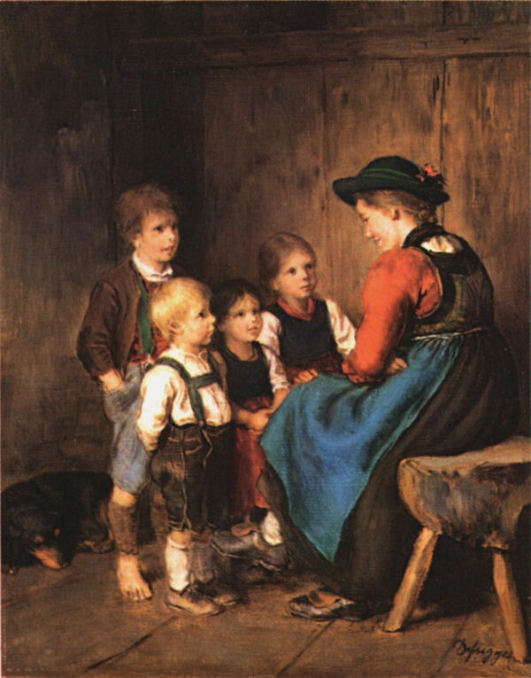 Franz von Defregger “Die Geschichte des hl. Nikolaus” 30 x 38 cm